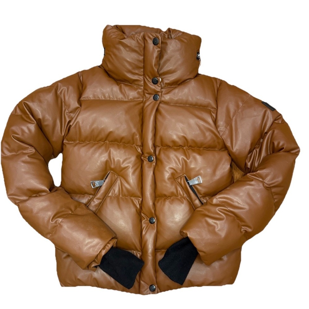 Sam Isabel Vegan Leather Down Coat Jacket Teen Girls Size 14
